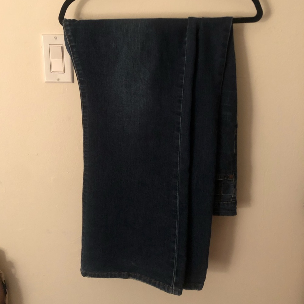 Chic Denim Flared Dark Wash Denim Jeans